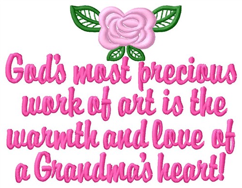 Precious Grandma Machine Embroidery Design