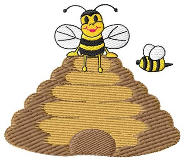 Picture of Bee On Hive Machine Embroidery Design