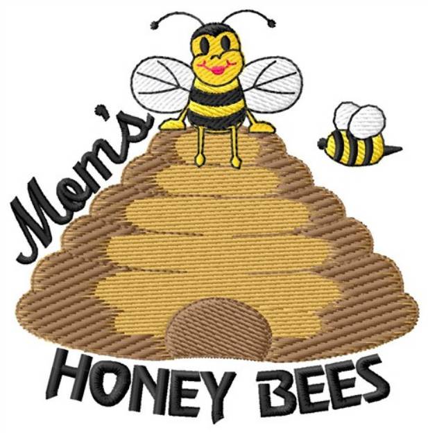 Picture of Moms Honey Bees Machine Embroidery Design