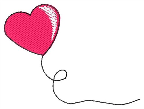 Heart Balloon Machine Embroidery Design