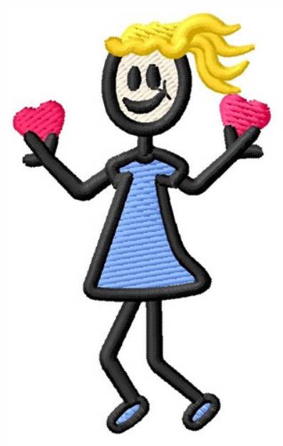 Picture of Heart Girl Machine Embroidery Design