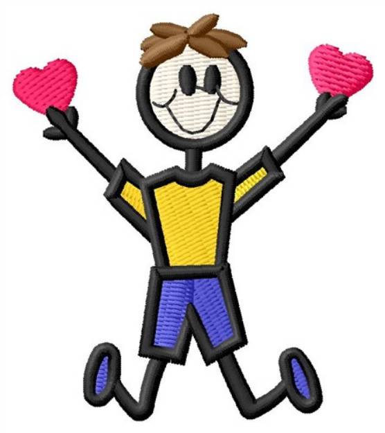 Picture of Heart Boy Machine Embroidery Design