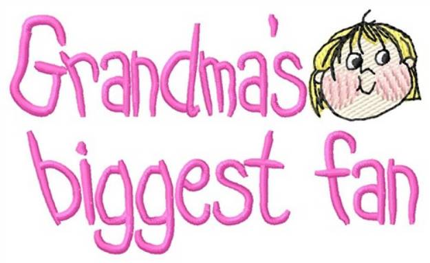 Picture of Grandmas Biggest Fan Machine Embroidery Design