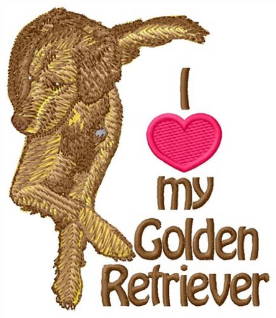 Picture of Golden Retriever Machine Embroidery Design