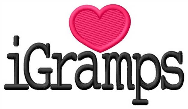 Picture of I Love Gramps Machine Embroidery Design