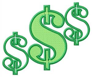Picture of Dollar Signs Machine Embroidery Design