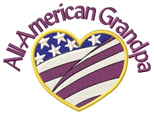 All American Grandpa Machine Embroidery Design