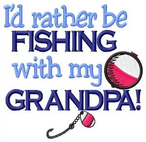 Picture of Fishing Grandpa Machine Embroidery Design