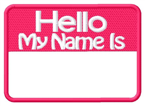 Name Tag Machine Embroidery Design