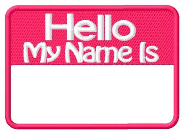 Picture of Name Tag Machine Embroidery Design
