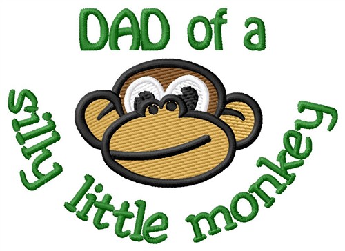 Dad Monkey Machine Embroidery Design