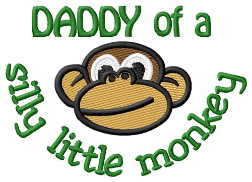 Daddy Monkey Machine Embroidery Design