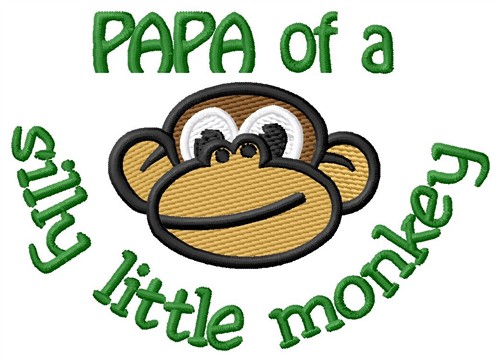 Papa Monkey Machine Embroidery Design