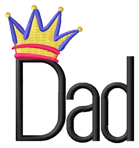 Dad with Crown Machine Embroidery Design