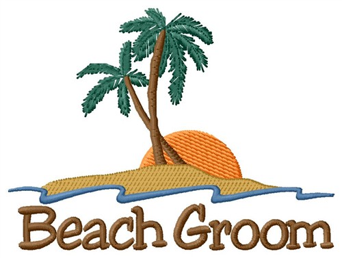 Beach Groom Machine Embroidery Design