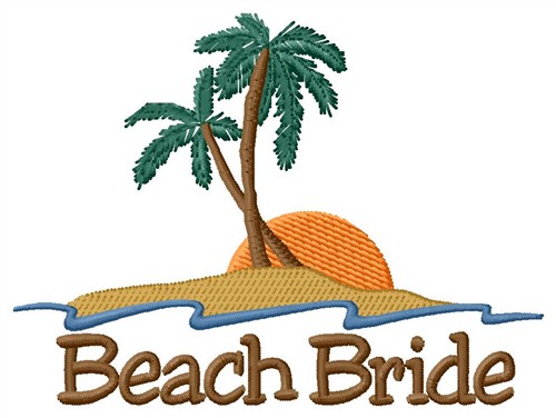 Beach Bride Machine Embroidery Design
