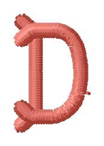Bone Letter D Machine Embroidery Design