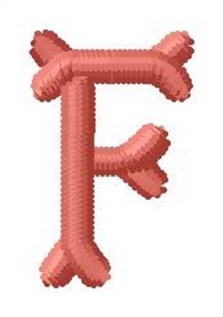 Picture of Bone Letter F Machine Embroidery Design