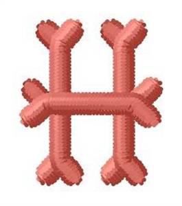 Picture of Bone Letter H Machine Embroidery Design
