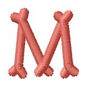 Picture of Bone Letter M Machine Embroidery Design