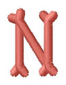 Picture of Bone Letter N Machine Embroidery Design