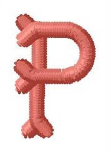 Picture of Bone Letter P Machine Embroidery Design