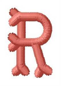 Picture of Bone Letter R Machine Embroidery Design
