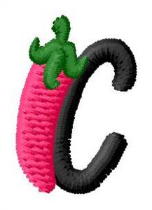 Picture of Pepper Letter C Machine Embroidery Design