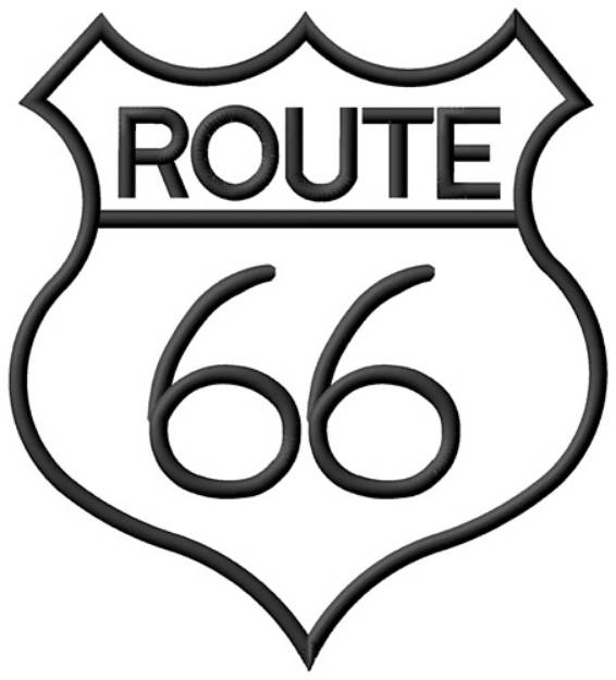 Picture of Route 66 Sign Machine Embroidery Design