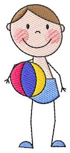 Picture of Boy With Ball Machine Embroidery Design