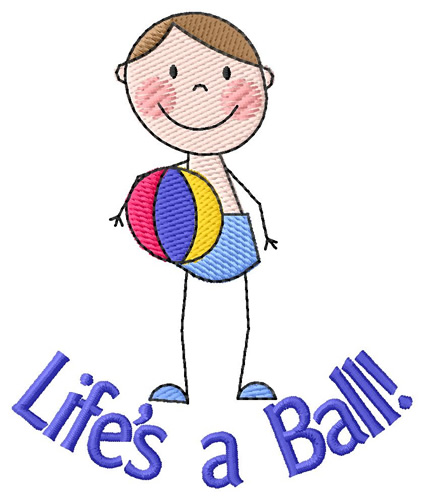 Lifes a Ball Machine Embroidery Design