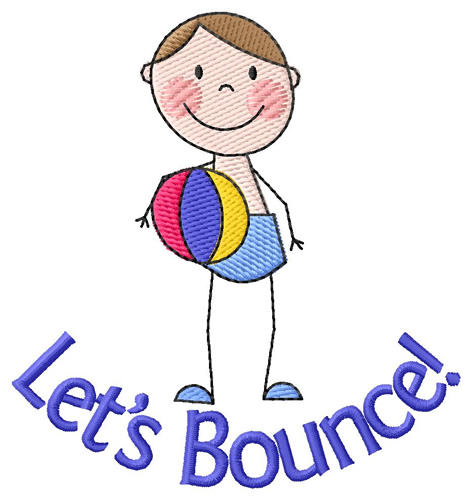 Lets Bounce Machine Embroidery Design