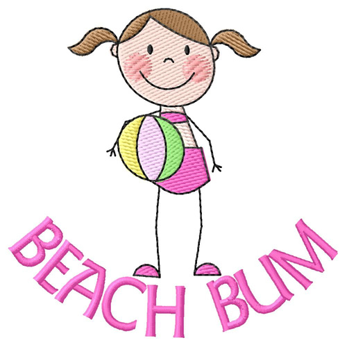 Beach Bum Machine Embroidery Design