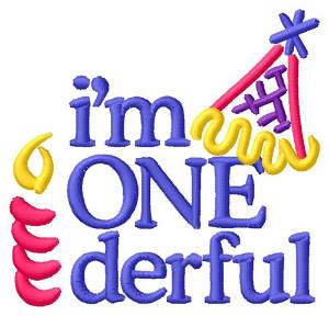 Picture of Im One-derful Machine Embroidery Design