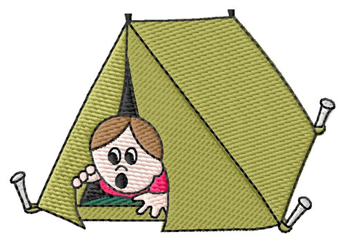 Boy In A Tent Machine Embroidery Design