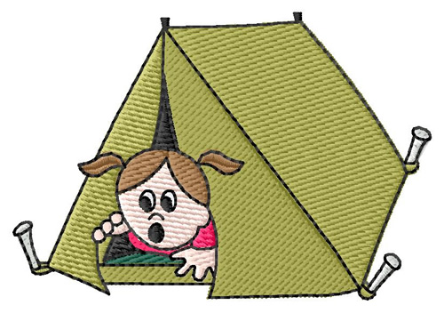 Girl In A Tent Machine Embroidery Design