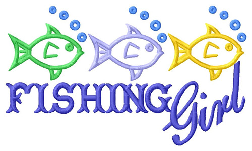 Fishing Girl Machine Embroidery Design
