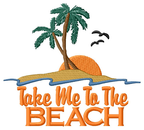 To The Beach Machine Embroidery Design