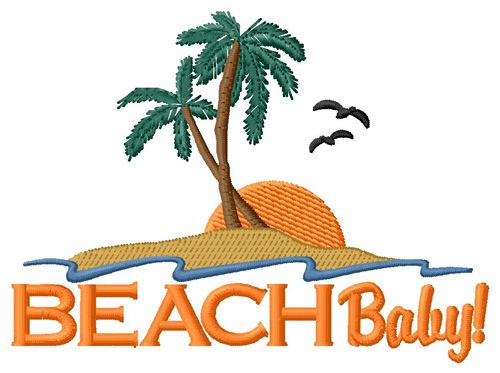 Beach Baby Machine Embroidery Design