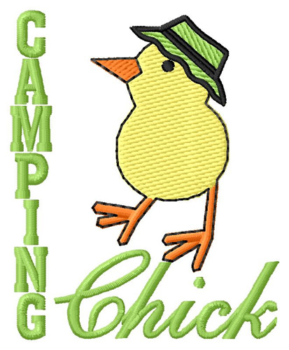 Camping Chick Machine Embroidery Design