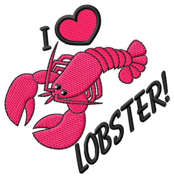 Picture of I Love Lobster Machine Embroidery Design