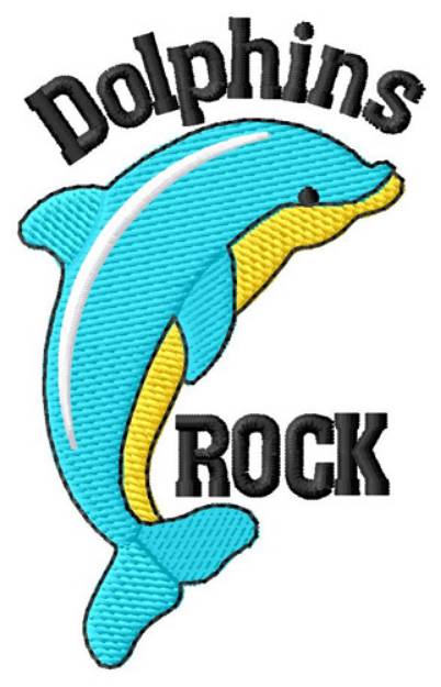 Picture of Dolphins Rock Machine Embroidery Design