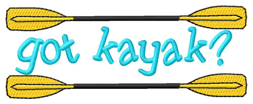 Got Kayak? Machine Embroidery Design