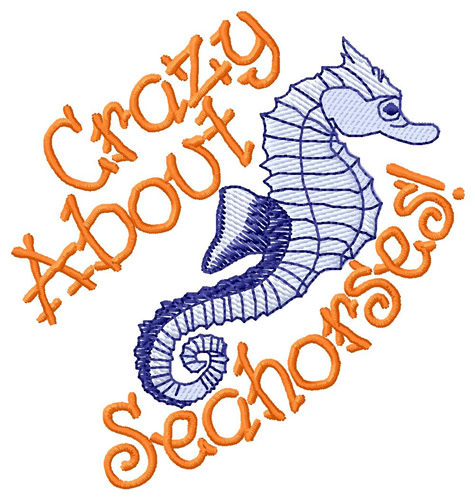 Crazy About Seahorses Machine Embroidery Design