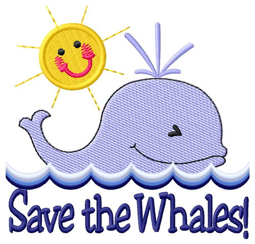 Save The Whales Machine Embroidery Design