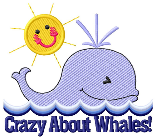 Crazy About Whales Machine Embroidery Design