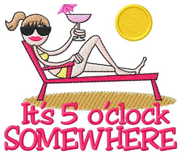 Picture of Its 5 OClock Somewhere Machine Embroidery Design