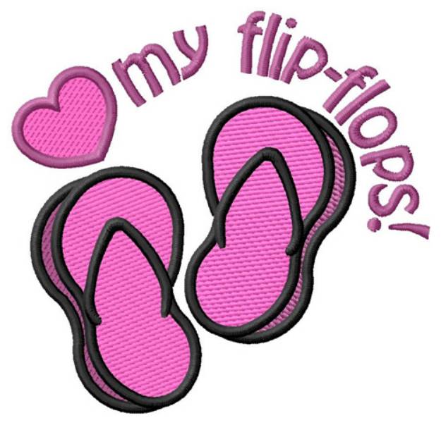 Picture of Love My Flip Flops Machine Embroidery Design
