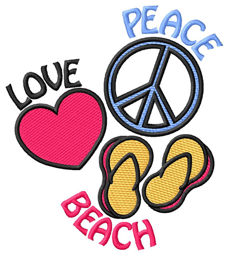 Beach Machine Embroidery Design