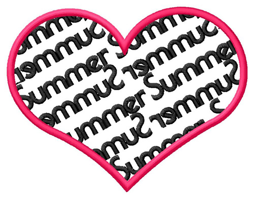 Summer Heart Machine Embroidery Design